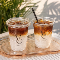 Fabricant de gobelets 12oz 16oz 32oz avec logo personnalisé imprimé, gobelets jetables transparents en PET PP PLA pour thé à bulles Boba et café, avec couvercle