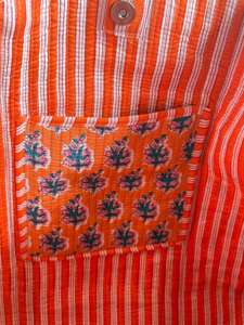 Hand Block Printed Indian Cotton Women's Shoulder Bag Handmade <b>Quilted</b> Tote Bag for Bedroom Use for Shopping - Product Image 3