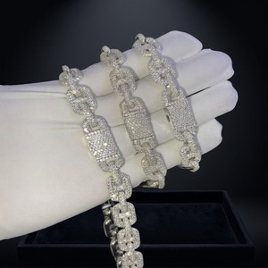 Top Quality Iced Out Moissanite Hiphop <b>Bracelet</b> Jewelry for <b>Men</b> Stylish Streetwear Accessory for Party and Special Events - Product Image 1