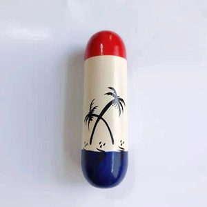 Tubo de madera pintado a mano con forma de cápsula, con diseño de cocotero, para hacer sonido de arena, instrumento de percusión Orff para niños. - Product Image 2