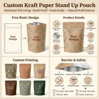 Bolsa de Papel Kraft Natural Ximu, Ecológica, Reciclable, Biodegradable, para Empaquetado Botánico, Servicio OEM ODM