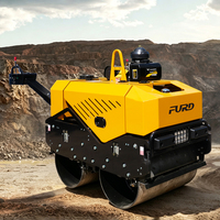 Compacteur de sol à double tambour, mini-rouleau compresseur portatif pour travaux de construction