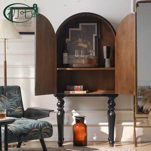 Vintage Style <b>Sideboard</b> Solid Wood Carved High Leg Decorative Cabinet Arched Design Living Room Display Cabinet A2878 - Product Image 4