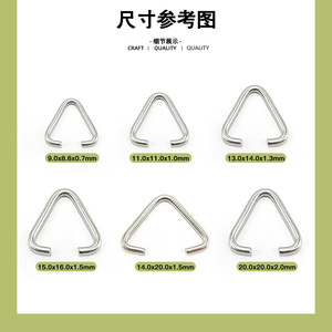 Hebilla Triangular de Hierro Abierta de 9mm, 11mm, 13mm, 15mm, 14mm, 20mm, Conector Metálico Resistente para Equipaje y Artículos de Cuero - Product Image 3