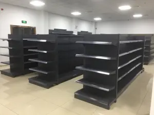 Low MOQ Custom Heavy Duty Iron Metal Retail Shelf Display Supermarket Gondola Shelving Rack Shelves For Retail Store Price