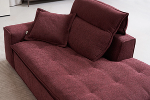 Ensemble modulaire sectionnel de salon de style minimaliste nordique moderne, combinaison de couleurs blanc et rouge, design en éponge - Product Image 3