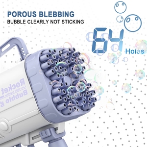 Pistolet lanceur de bulles de savon et de fusées à eau pour enfants avec 64 LED, pistolet lanceur de bulles et pistolet lanceur de bulles de savon - Product Image 1