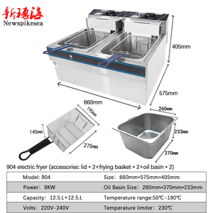 ขายร้อนถังคู่เชิงพาณิชย์ปลาโดนัทไก่มันฝรั่งทอด<span class=keywords><strong>เครื่อง</strong></span>ทอดฝรั่งทอดไฟฟ้าทอดลึกอะไหล่ทอดน้ํามัน - Product Image 2