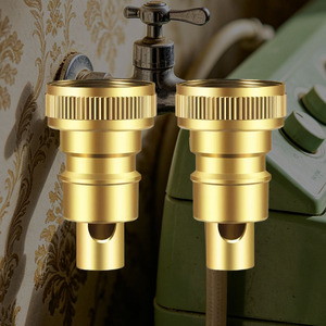 Water Stop Valve 4 Point Copper Color Metal Automatic Shut Off For Kitchen Faucet Accessories - Product Image 1