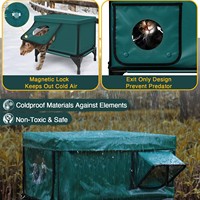 Abri pour chat chauffant isolé résistant aux intempéries de luxe pour l'extérieur en gros, extra large, avec coussin chauffant, maison surélevée pour animaux de compagnie, chien