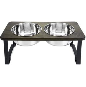 Yükseltilmiş ahşap köpek maması ve 2 paslanmaz çelik kase ile su kasesi standı köpekler için sürdürülebilir <span class=keywords><strong>Pet</strong></span> besleme çözümü - Product Image 1