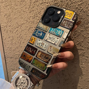 Funda para Teléfono con Diseño de Placas de Matrícula Vintage, Carcasa Retro Antigolpes para <span class=keywords><strong>iPhone</strong></span> 17/16/15/14 Pro Max, Accesorios para Móviles - Product Image 4