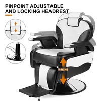 Fauteuil de Barbier Moderne en Cuir, Rotation à 360 Degrés, Portable, Léger, Durable, Mobilier de Salon pour Barbier