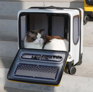 Chariot de transport pour animaux de compagnie homologué par les compagnies aériennes, chariot de voyage portable pour animaux avec roues, bagage pour chat, chariot de transport pour animaux en ABS - Product Image 5