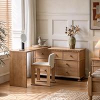 Commode de toilette en bois massif style toscan avec tiroirs de rangement pour chambre à coucher