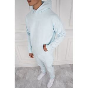 100% coton 380GSM poids lourd blanc français éponge pantalons de survêtement et ensemble de sweat à capuche personnalisé polaire ensemble luxe personnalisé survêtement à capuche - Product Image 2
