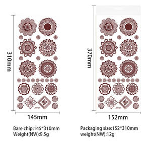 Tatouages temporaires au henné <span class=keywords><strong>Mandala</strong></span> en gros, blanc et marron, autocollants décoratifs pour mains, corps et <span class=keywords><strong>bras</strong></span>, autocollant de <span class=keywords><strong>tatouage</strong></span> temporaire imperméable d'inspiration indienne - Product Image 2
