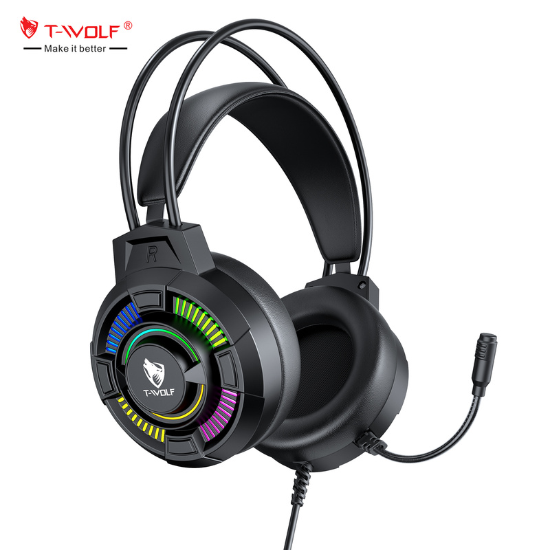 H130 Earphone with Microphone LED Colorful