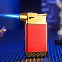 Logo personnalisé cigare gonflable torche briquet horizontal feu briquet presse briquet unique feu briquet