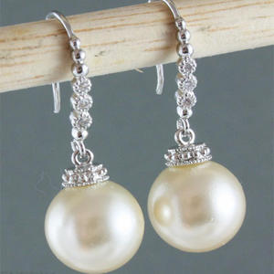 Pendientes de Perlas Akoya, Plata 925, Perlas Cultivadas Redondas AAA, Engaste en Bisel, Estilo Clásico para Mujer, para Boda, E326 - Product Image 3