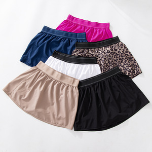 Falda de tenis con estampado de <span class=keywords><strong>leopardo</strong></span> para mujer, minifalda plisada de corte A con pantalones cortos incorporados, antiexposición, de secado rápido, para deportes atléticos - Product Image 2