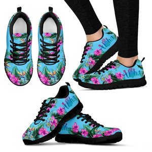 POD, zapatillas personalizadas con diseño de palmera Aloha para <span class=keywords><strong>mujer</strong></span>, <span class=keywords><strong>zapatos</strong></span> planos de malla ligera para otoño, <span class=keywords><strong>zapatos</strong></span> informales estampados para exteriores, gran oferta - Product Image 2