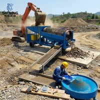 Мобильная золотодобывающая установка-троммель производительностью 150 тон в час с глиномойкой и высокой степенью извлечения мелкого золота для аллювиальных месторождений Африки, богатых глиной