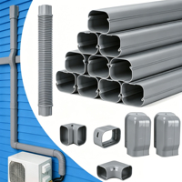 Cache-tuyau décoratif en PVC blanc anti-UV de 100 mm pour unité extérieure de climatiseur split – Kit de protection contre les intempéries pour ligne de climatisation