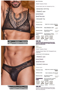 Ensemble de lingerie sexy ultra-fin et respirant pour hommes, soutien-gorge en dentelle taille basse et culotte string, idéal pour les soirées en boîte de nuit, confortable, pour l'érotisme transgenre, fournisseur de produits chauds - Product Image 5