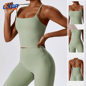 Neues Atmungsaktives Umweltfreundliches Schnelltrocknendes Damen-Yoga-Tanktop Ärmelloses Gepolstertes Crop-Top für Workout und Fitnessstudio - Product Image 1