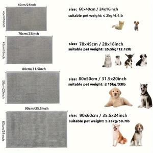 Tapis de porte pour <span class=keywords><strong>chien</strong></span> en chenille super absorbant, antidérapant, en microfibre, lavable, pour pattes boueuses - Product Image 2