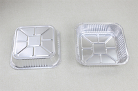 Conteneur alimentaire carré jetable en aluminium avec couvercle PET, qualité alimentaire, capacité 1300 ml, vente en gros pour le stockage des aliments, directement de l'usine