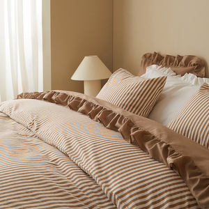 Housse de <span class=keywords><strong>couette</strong></span> 220x240, literie en coton très vendue, housse de <span class=keywords><strong>couette</strong></span> 100% coton biologique, housse de <span class=keywords><strong>couette</strong></span> rayée pour lit double - Product Image 2