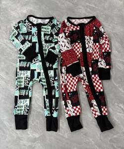 Romper Rajut Bambu Anak-Anak ODM Custom Yy 200-220gsm dengan Resleting Dua Arah, Cetak Transfer Panas, Motif Traktor Kasual untuk Musim Gugur - Product Image 3