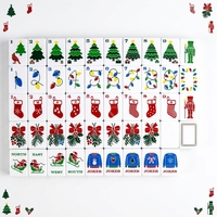 Juego de Mahjong Navideño de Lujo Holly Jolly, Fichas Acrílicas con Temática Navideña, Juego de Entretenimiento Portátil y Duradero, Set de Regalo