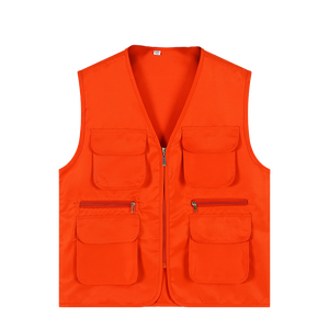 Source Factory Color sólido Bolsillo con cremallera Hombres Chaleco DE TRABAJO Fotografía Pesca Casual Multi-bolsa Chaleco grueso - Product Image 4