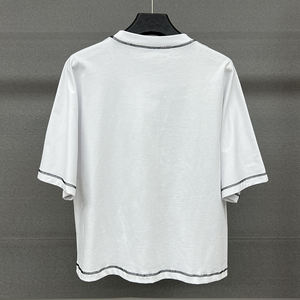 280 Gsm Heavyweight algodón gráfico hombres de gran tamaño Boxy camisetas logotipo personalizado Mock Neck hombres Streetwear bordado camiseta - Product Image 2