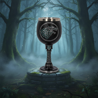 Chope à bière gothique en acier inoxydable pur à double paroi, 600 ml, écologique, durable, casque de loup, chope de chevalier, pour la maison, l'hôtel