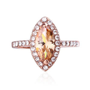 Bague de fiançailles en morganite H273 plaquée or rose, coupe marquise, bijoux fins pour femmes - Product Image 3