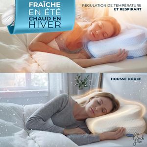 Oreiller cervical ergonomique en mousse à mémoire de forme, soulagement des douleurs cervicales pour toutes les positions de sommeil - Product Image 5