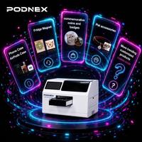 Mesin Cetak Casing Ponsel Plastik Otomatis UV Ink PodNEX AI, Printer UV Flatbed untuk Bisnis Cetak Cover Ponsel