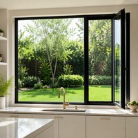 Fenêtre à battant inclinable en métal sur mesure, double vitrage avec grille, pour projets hôteliers et maisons résidentielles
