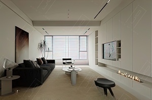 יחידת טלוויזיה קיר מודרנית מפוארת בהתאמה אישית עם קמין חשמלי מעץ, ארון טלוויזיה תלוי לקיר לאחסון בסלון דירה - Product Image 6