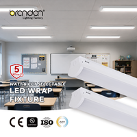 Luminaire LED suspendu UL DLC de 2, 4 et 8 pieds, CCT réglable, intensité variable, avec capteur et fonction d'urgence, pour les établissements scolaires, les bureaux et les institutions