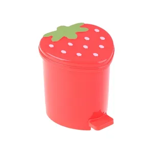 Mini poubelle à fraises avec couvercle, support de table mignon de style dessin animé - Product Image 2