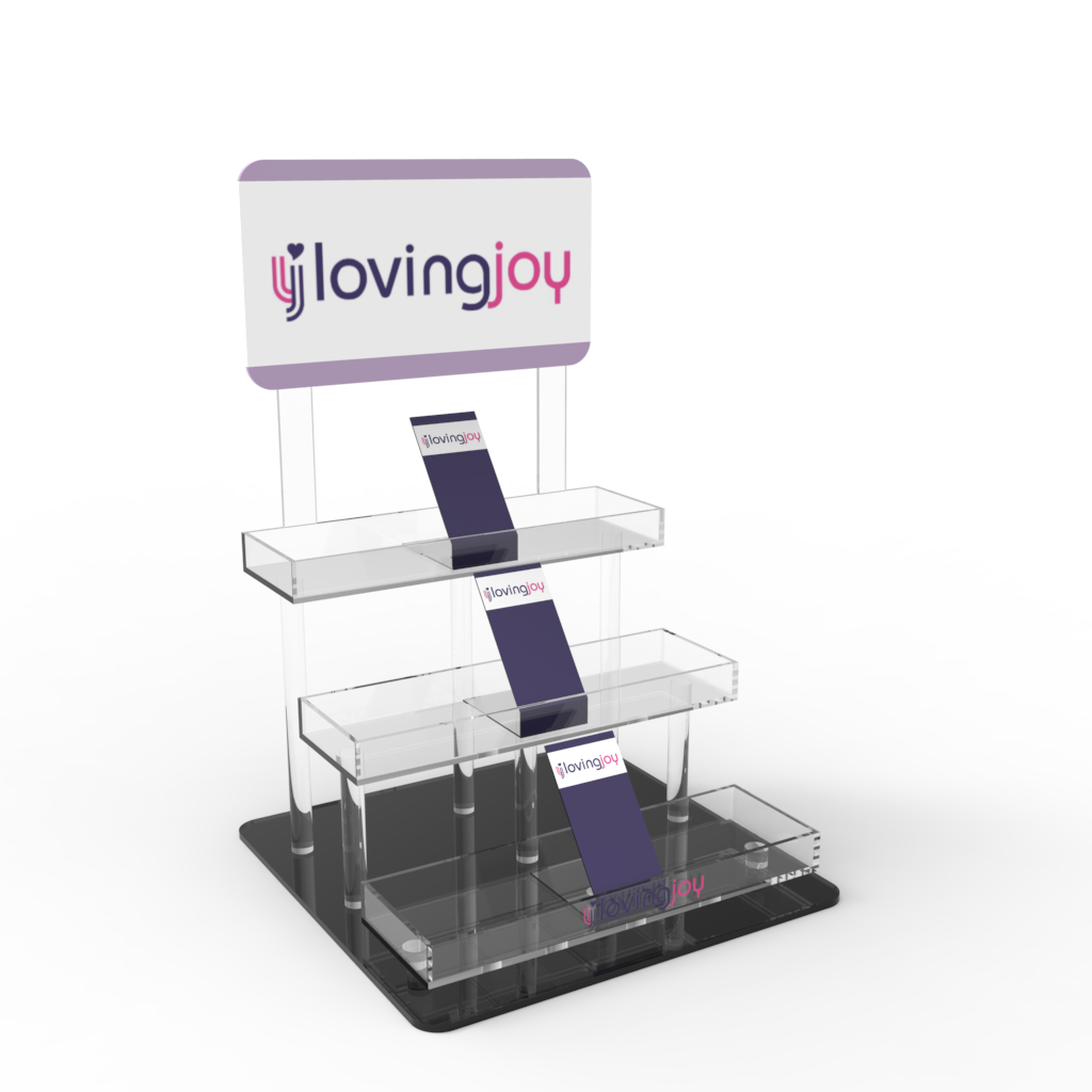 Apache Customized Countertop Layer Board Acrylic Lubricant Cosmetics and Skincare Display Rack for Supermarket Brand Stores — view 4