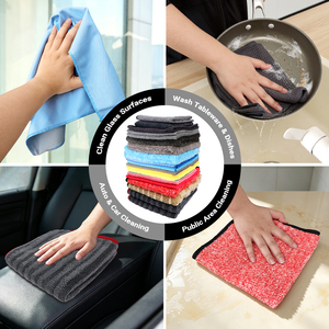 Lot de chiffons de nettoyage en microfibre 30x40 cm et <span class=keywords><strong>40x40</strong></span> cm – Prix minimum – Chiffon de lavage de voiture en microfibre – Chiffon de nettoyage magique en microfibre - Product Image 2