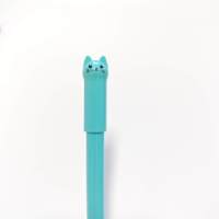 Stylo bille effaçable à la chaleur en métal 0,5 mm, motif chat mignon qui fait la queue, pour étudiants – Papeterie créative