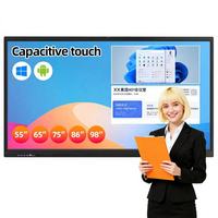 Panel Interactivo con Pantalla Táctil Infrarroja 4K, Android 16, Octa Core, 8GB de RAM, 128GB de ROM, Sistema Operativo Dual, Pizarra Inteligente para Aulas y Conferencias