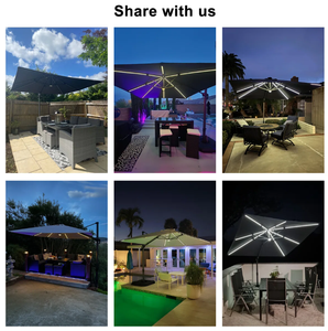 Paraguas romano voladizo grande parasol impermeable con luz LED de aluminio duradero personalizado moderno - Product Image 6
